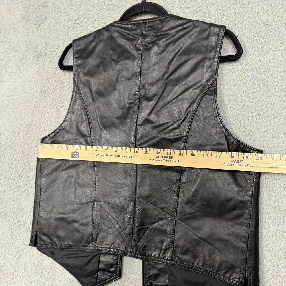 Vintage Wilsons‎ Suede & Leather Vest Mens 42 Black Genuine Leather Lined Biker